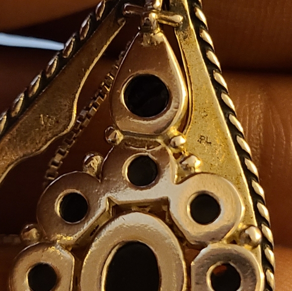 Vintage Valerio Baltic Amber & Silver Teardrop Dangle Pendant on 18in Box Chain - Picture 9 of 12